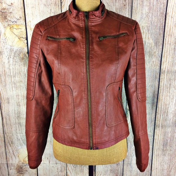 Maralyn & Me Jackets & Blazers - Maralyn & Me Faux Leather Moto Jacket Sz M